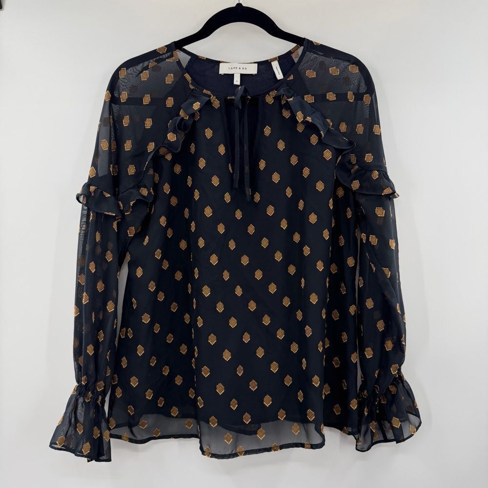 3For $20 Lark & Ro Navy Blouse with Gold Pattern Blouse size: 6